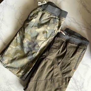 Cat and Jack M 8/10 Elastic Pull Up Olive Khaki Camo pants bundle